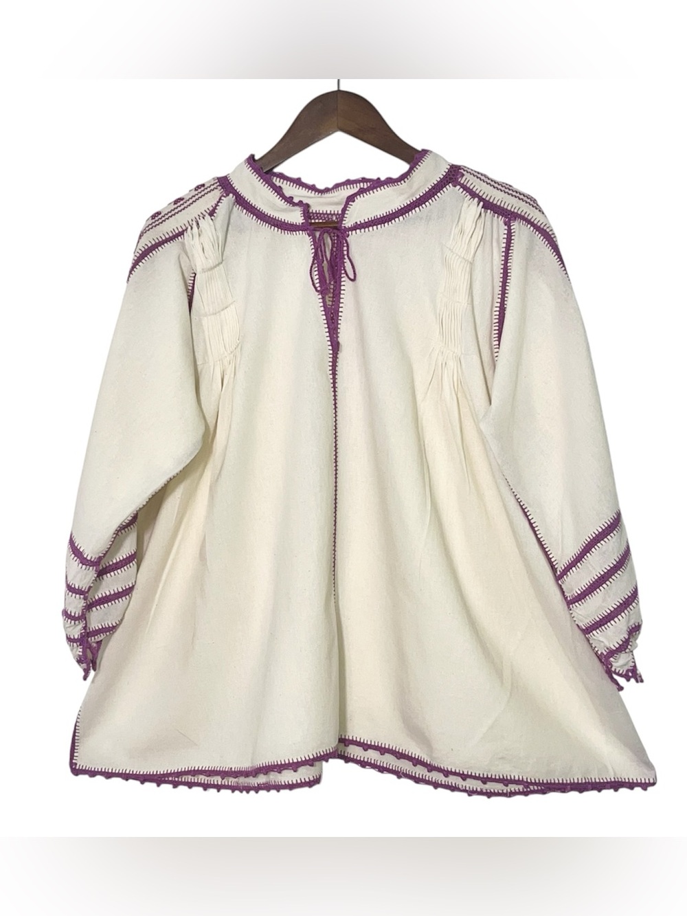 Larkin Lane Amorcita Blouse Handwoven Manta Cotton Tunic Boho Artisan OS